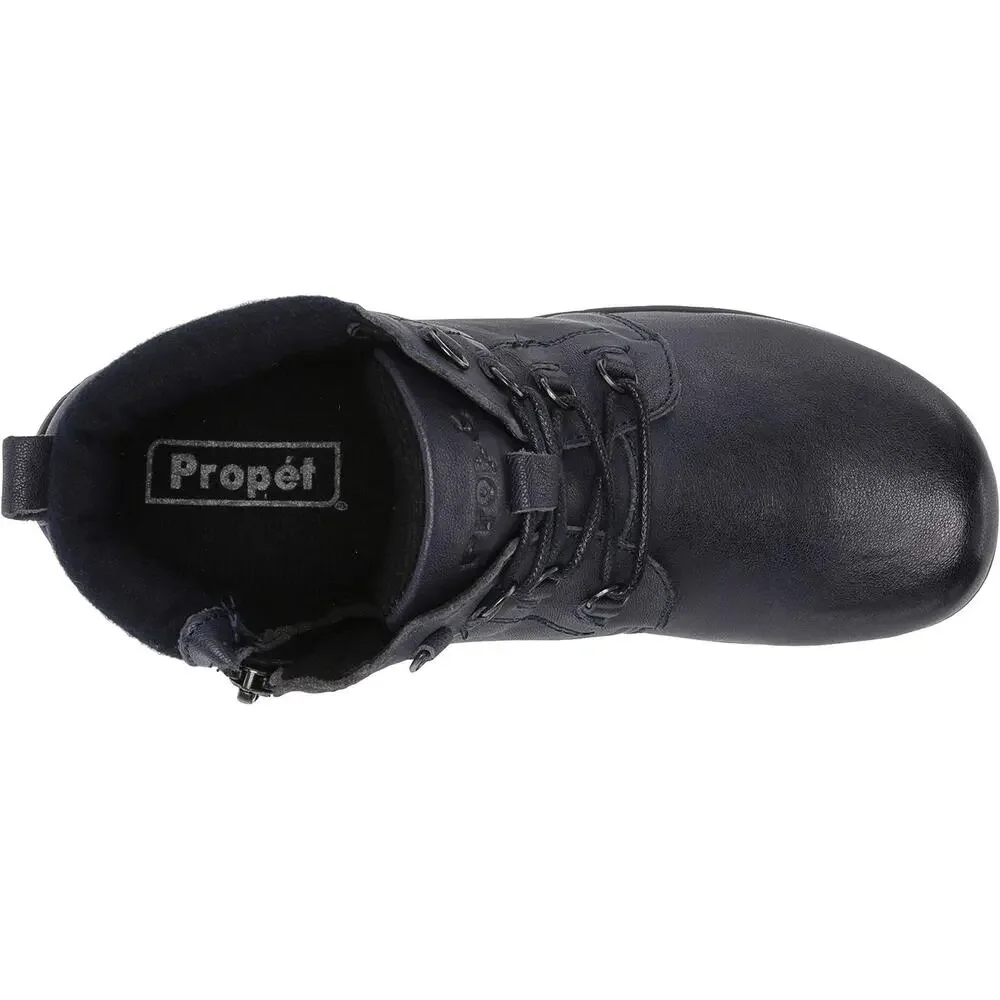 Propet Women Chukka Ankle Booties Delaney Size US 9M Navy Blue Leather